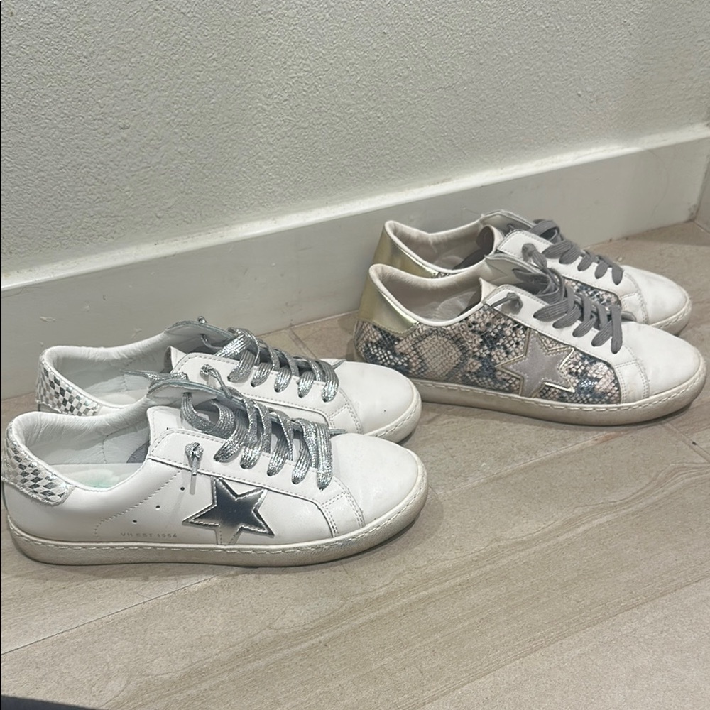 Women's Vintage Havana White Sneakers with Star Detail
